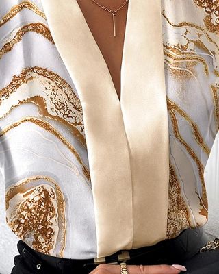 Moda V cuello camiseta sin mangas Top Casual Impreso V cuello