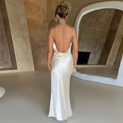 Hermoso vestido largo para mujeres cómodo elegante vestido blanco largo