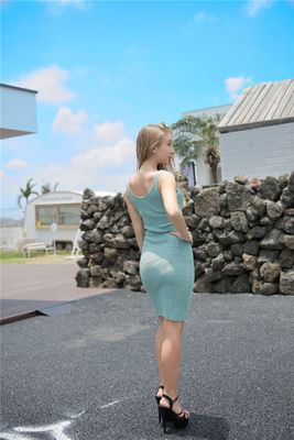 Tricoteado Sexy Vestidos ajustados Camisol Vestido ajustado Slip Vestido envolvente Falda de cadera