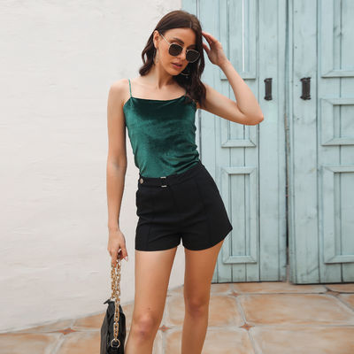 Camiseta de mujer elegante chaleco elegante sexy camiseta de terciopelo para mujeres