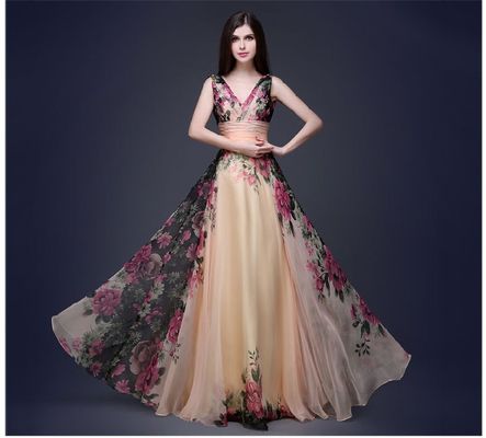 Hermosos vestidos de noche delgados vestidos elegantes con hombros