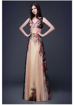 Hermosos vestidos de noche delgados vestidos elegantes con hombros