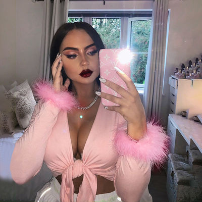 Camisetas delgadas y sexys de manga larga con pelo de cordón para mujeres