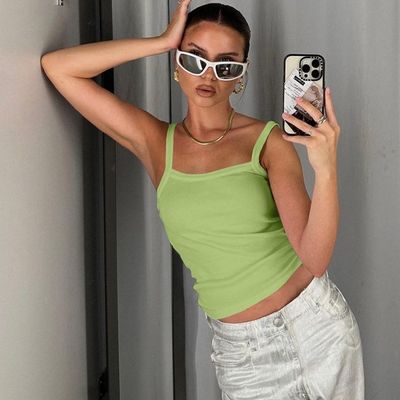 Primavera y verano nueva moda sexy chaleco de cinturón delgado se puede personalizar impresión digital una variedad de patrones