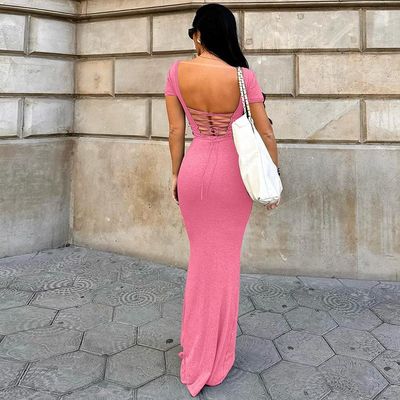 Primavera Verano Custom Nueva Moda Sexy Sillón de Manga Corta vestido