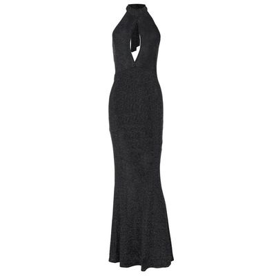 Vestido personalizable Nueva primavera verano Moda Sexy sin espalda Cortado delgado Vestido de cuello redondo