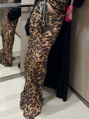 Verano Nueva Moda Sexy Leopardo Impresión Chiffon Fishtail Falda de suelo - Falda de longitud