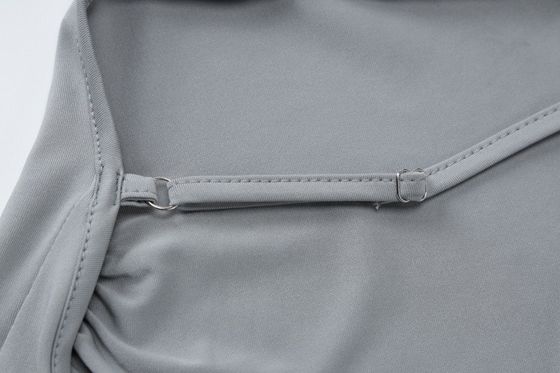 Nueva moda sexy sin espalda delgado personalizado vestido de correa dividida