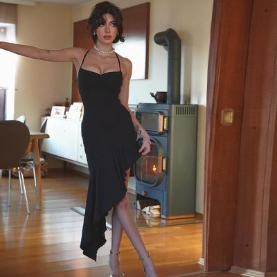 Nuevo Sexy Hottie Cortado Bajo Una Línea Cuello Sillón Sillón Grande Sillón vestido