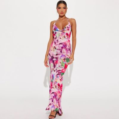 Verano nuevo sexy encaje hasta la falda de la correa de la moda vestido de impresión
