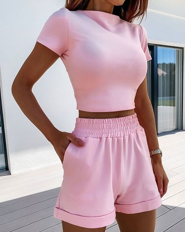 Color sólido Trajes deportivos sexy ajustado Sexy moda de ocio Traje deportivo mujer